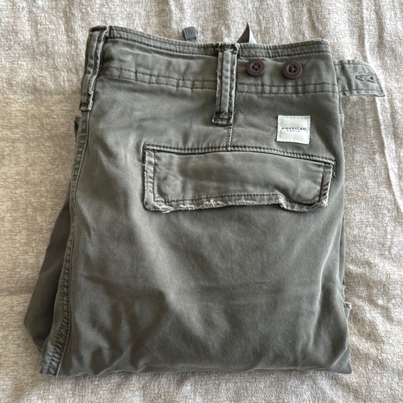 American Eagle Men's Cargo Pants - Dark Olive Green Sz 28x32 - Picture 6 of 6
